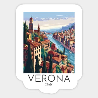 A Vintage Travel Illustration of Verona - Italy Sticker